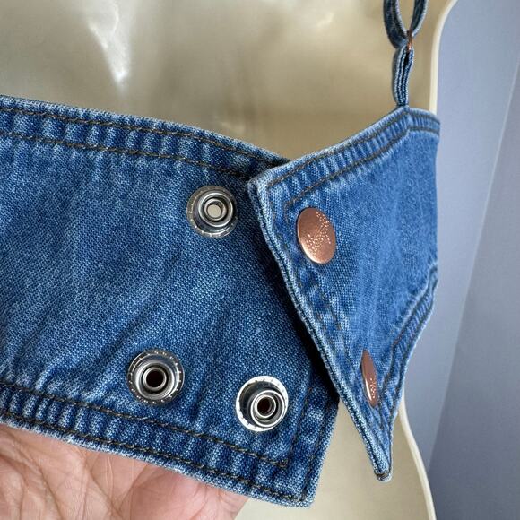 Wrangler + STAUD The Jean Cropped Denim Top Sexy Women's M New - Picture 8 of 15